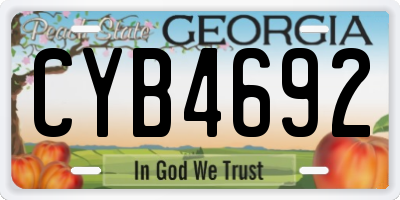 GA license plate CYB4692