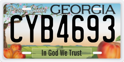 GA license plate CYB4693