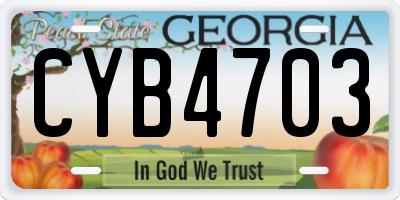 GA license plate CYB4703