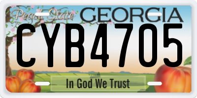 GA license plate CYB4705