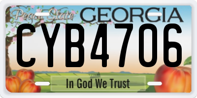GA license plate CYB4706