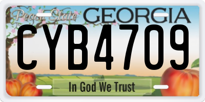 GA license plate CYB4709