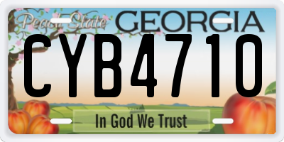 GA license plate CYB4710
