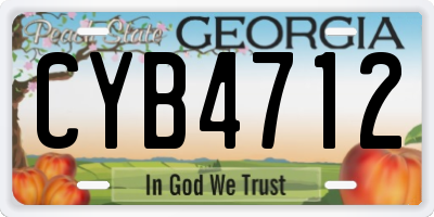 GA license plate CYB4712