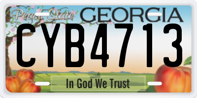 GA license plate CYB4713