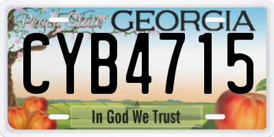GA license plate CYB4715