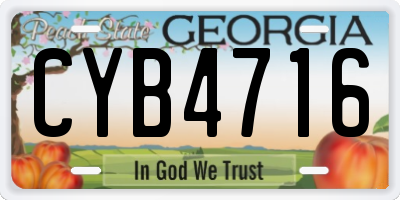 GA license plate CYB4716