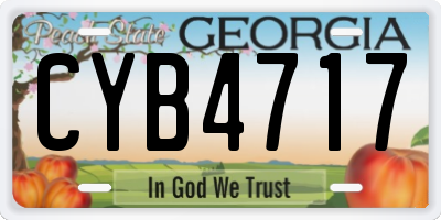GA license plate CYB4717