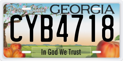 GA license plate CYB4718