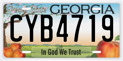 GA license plate CYB4719