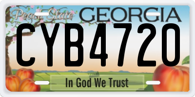 GA license plate CYB4720