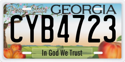 GA license plate CYB4723