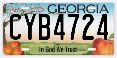 GA license plate CYB4724
