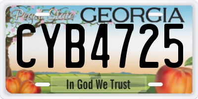 GA license plate CYB4725