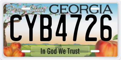 GA license plate CYB4726