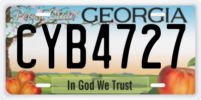 GA license plate CYB4727