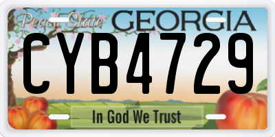 GA license plate CYB4729