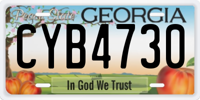 GA license plate CYB4730