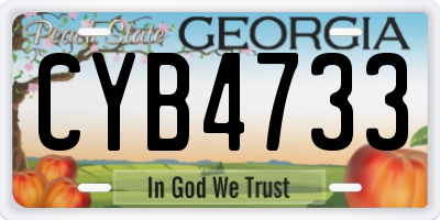GA license plate CYB4733