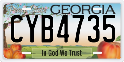 GA license plate CYB4735