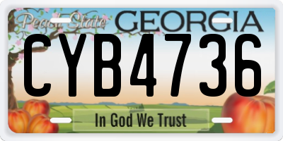 GA license plate CYB4736