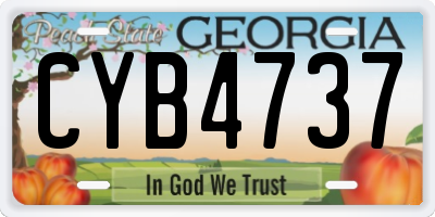 GA license plate CYB4737