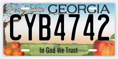 GA license plate CYB4742