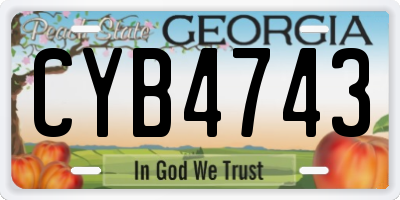 GA license plate CYB4743