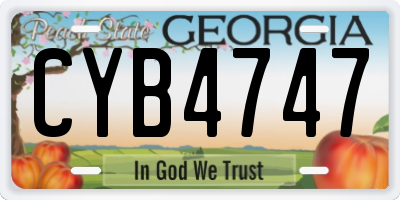 GA license plate CYB4747