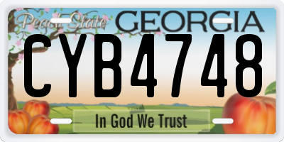 GA license plate CYB4748