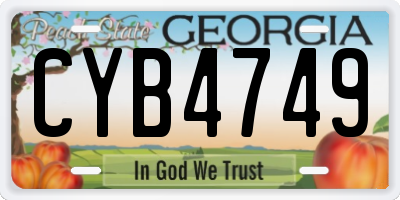 GA license plate CYB4749