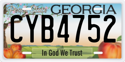 GA license plate CYB4752
