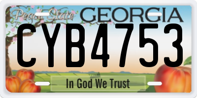 GA license plate CYB4753