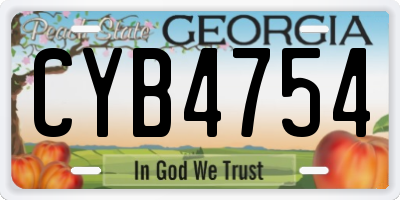 GA license plate CYB4754