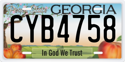GA license plate CYB4758