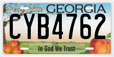 GA license plate CYB4762