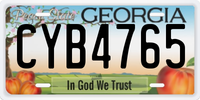 GA license plate CYB4765