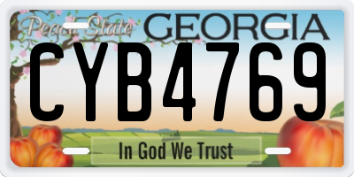 GA license plate CYB4769