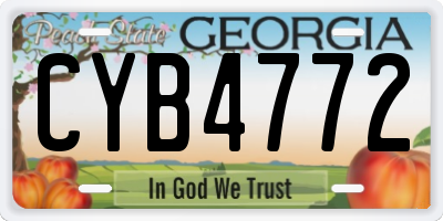 GA license plate CYB4772