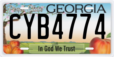 GA license plate CYB4774