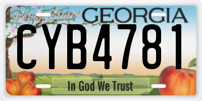 GA license plate CYB4781