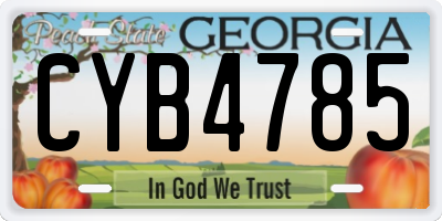 GA license plate CYB4785