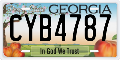 GA license plate CYB4787