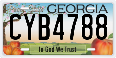 GA license plate CYB4788