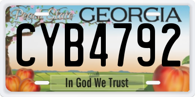 GA license plate CYB4792