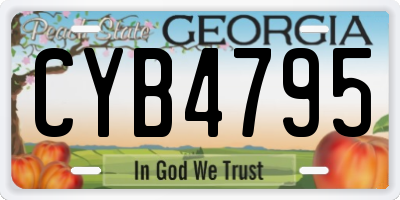 GA license plate CYB4795