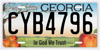 GA license plate CYB4796