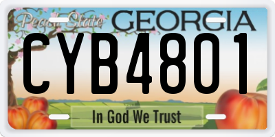 GA license plate CYB4801