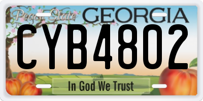 GA license plate CYB4802