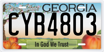 GA license plate CYB4803